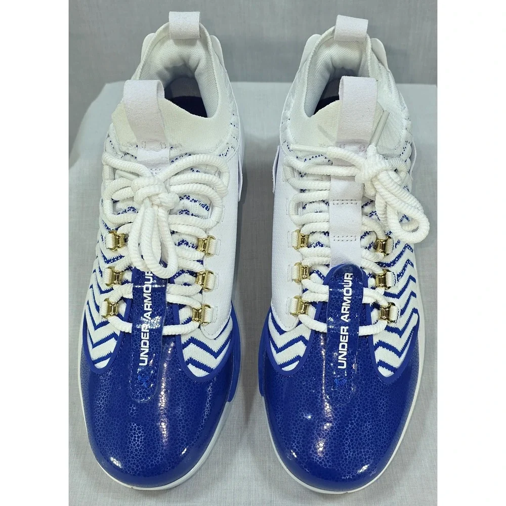 Under Armour HOVR Bryce Harper 7 Low TPU Baseball Cleats‎ White Blue Size 10